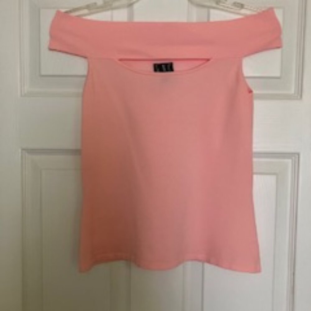 INC International Concepts Pastel Pink Off the Shoulder Top, Sz PM